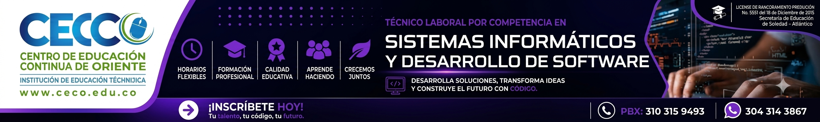 banner tecnico laboral por competencia en sistemas de software