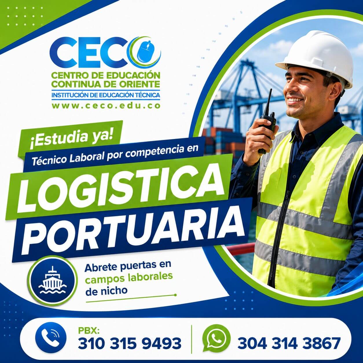 Técnico laboral por competencia en logística portuaria