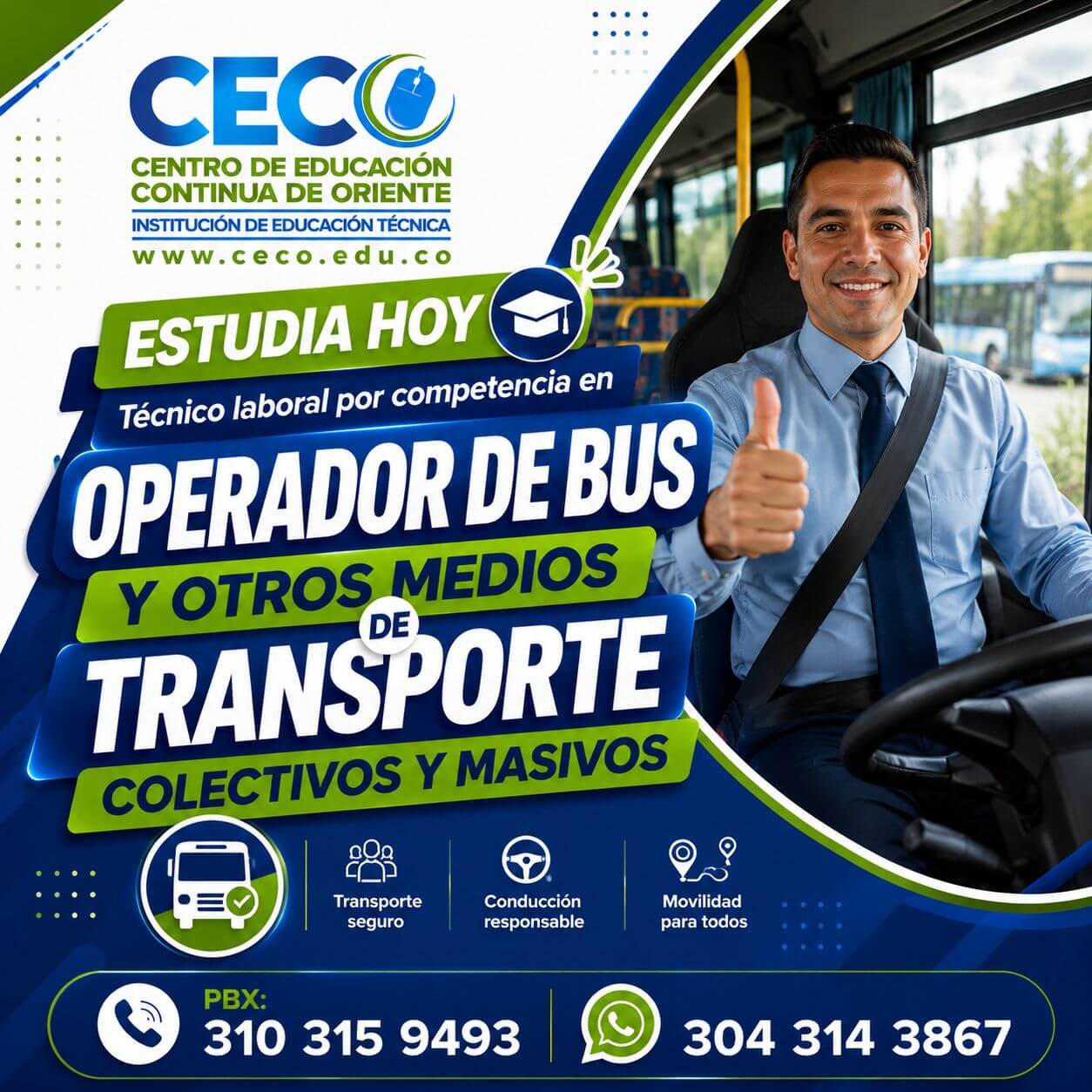 técnico laboral por competencia operador de bus y otros medios de transporte colectivo y masivo